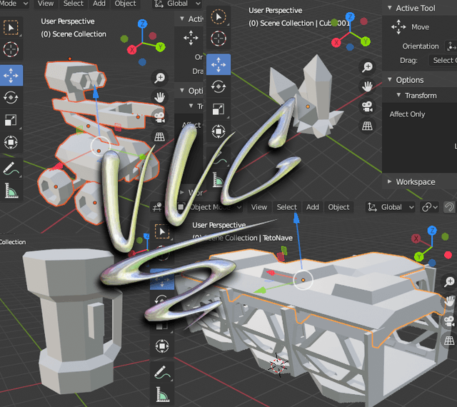 Cristal Bot modelagem Blender